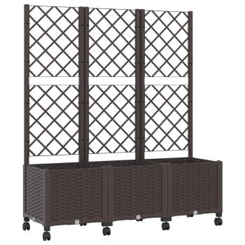 Pflanzkübel mit Spalier und Rädern Braun 120 x 40 x 146 cm PP