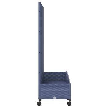 Pflanzkübel mit Spalier und Rädern Blaugrau 120 x 40 x 146 cm