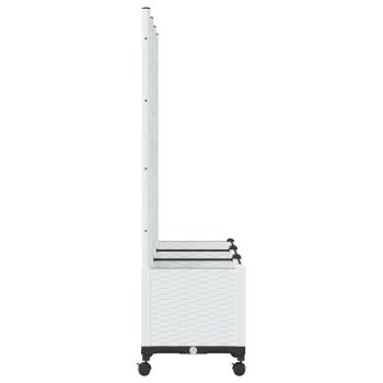 Pflanzkübel mit Spalier und Rädern Weiß 120 x 40 x 146 cm PP