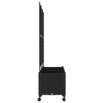 Pflanzkübel mit Spalier und Rädern 3 Stk. Schwarz PP