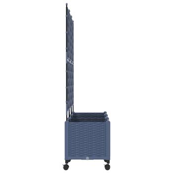 Pflanzkübel mit Spalier und Rädern 3 Stk. Grau PP
