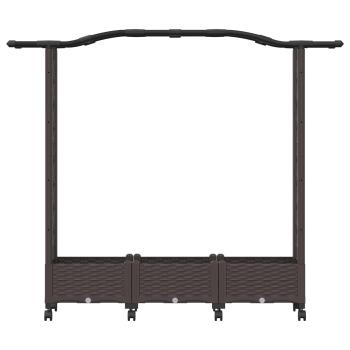 Hochbeet mit Spalier und Rädern Braun 169 x 40 x 129 cm PP