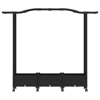 Hochbeet mit Rankgitter und Dach Schwarz 169 x 40 x 129 cm PP
