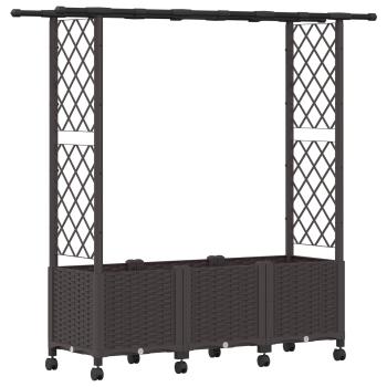 Hochbeet mit Rankgitter und Dach Braun 162,5 x 40 x 142 cm PP