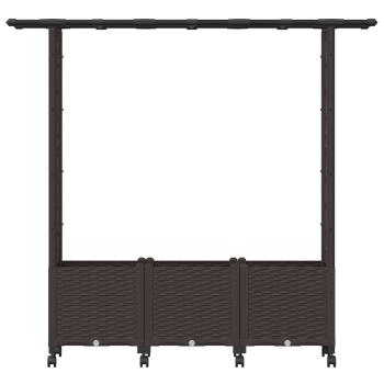 Hochbeet mit Rankgitter und Dach Braun 162,5 x 40 x 142 cm PP