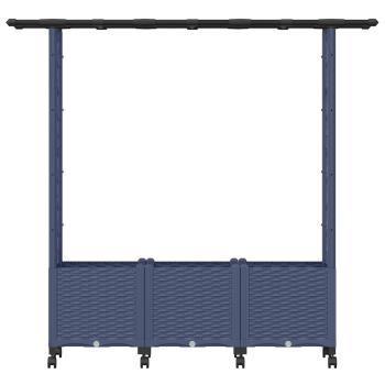Hochbeet mit Rankgitter und Dach Grau 162,5 x 40 x 142 cm PP