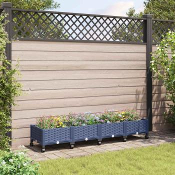 ARDEBO.de - Gartenpflanzer mit Rädern Blaugrau 160 x 40 x 33 cm PP