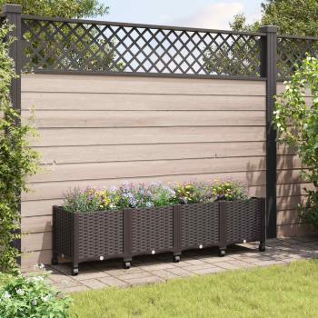 ARDEBO.de - Gartenpflanzer mit Rädern Braun 160 x 40 x 44 cm PP
