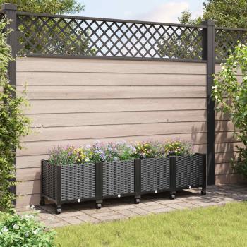 ARDEBO.de - Gartenpflanzer mit Rädern Schwarz 160 x 40 x 44 cm PP