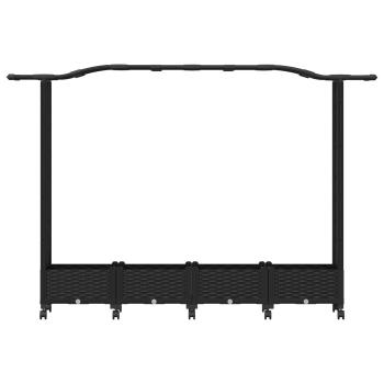Hochbeet mit Rankgitter und Dach Schwarz 207 x 40 x 129 cm PP