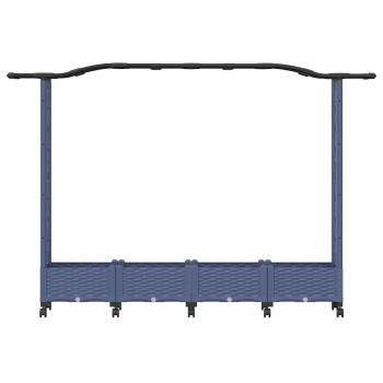 Hochbeet mit Rankgitter und Dach Grau 207 x 40 x 129 cm PP