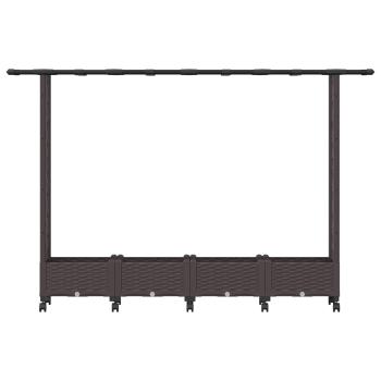 Hochbeet mit Rankgitter und Dach Braun 203 x 40 x 127 cm PP