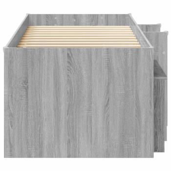 Loft Bettgestell mit Schrank 3 stk. Sonoma-Grau Holzwerkstoff