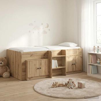ARDEBO.de - Loft Bettgestell mit Schrank 3 stk. Artisan-Eiche Holzwerkstoff