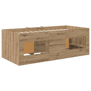 Loft Bettgestell mit Schrank 3 stk. Artisan-Eiche Holzwerkstoff