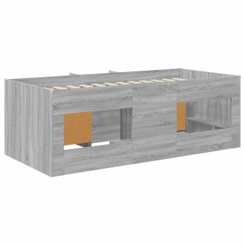 Loft Bettgestell mit Schrank 3 stk. Sonoma-Grau Holzwerkstoff