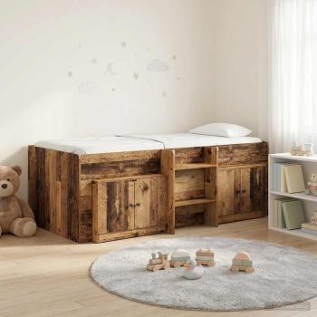 ARDEBO.de - Loft Bettgestell mit Schrank 3 stk. Altholz Holzwerkstoff