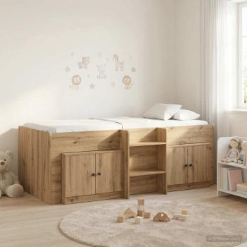 ARDEBO.de - Loft Bettgestell mit Schrank 3 stk. Artisan-Eiche Holzwerkstoff