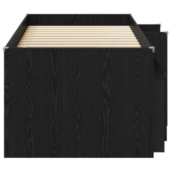 Loft Bettgestell mit Schrank 3 stk. Schwarz Holzwerkstoff