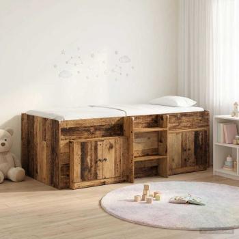 ARDEBO.de - Loft Bettgestell mit Schrank 3 stk. Altholz Holzwerkstoff