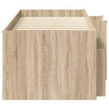 Loft Bettgestell mit Schrank 3 stk. Sonoma-Eiche Holzwerkstoff