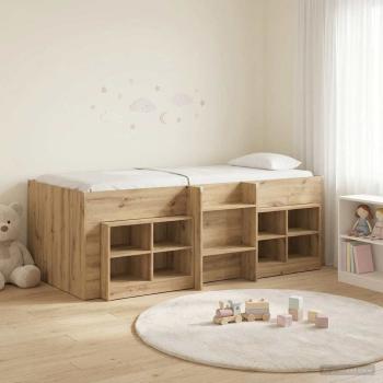 ARDEBO.de - Loft Bettgestell mit Schrank 3 stk. Artisan-Eiche Holzwerkstoff