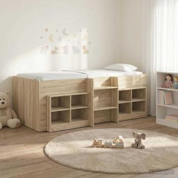 ARDEBO.de - Loft Bettgestell mit Schrank 3 stk. Sonoma-Eiche Holzwerkstoff
