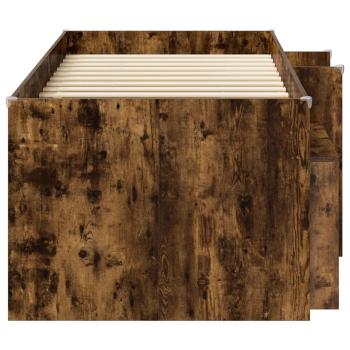 Loft Bettgestell mit Schrank mit Regal 3 stk. Geräucherte Eiche