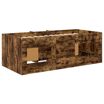 Loft Bettgestell mit Schrank mit Regal 3 stk. Geräucherte Eiche