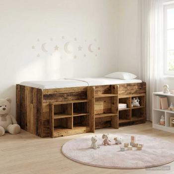 ARDEBO.de - Loft Bettgestell mit Schrank 3 stk. Altholz Holzwerkstoff