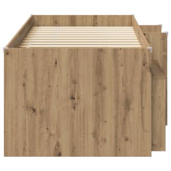 Loft Bettgestell mit Schrank 3 stk. Artisan-Eiche Holzwerkstoff