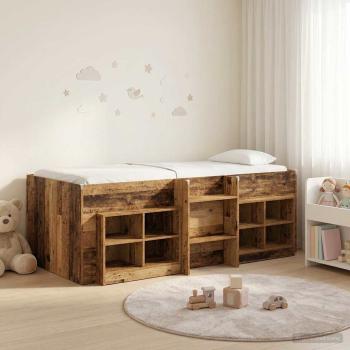 ARDEBO.de - Loft Bettgestell mit Schrank 3 stk. Altholz Holzwerkstoff