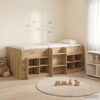 ARDEBO.de - Loft Bettgestell mit Schrank 3 stk. Artisan-Eiche Holzwerkstoff