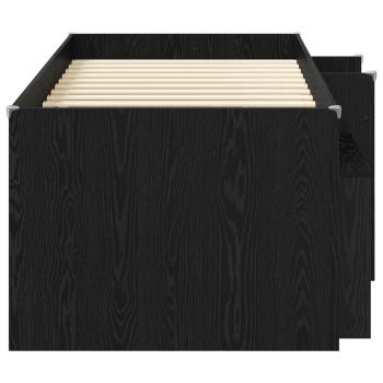 Loft Bettgestell mit Schrank mit Regal 3 stk. Schwarze Eiche