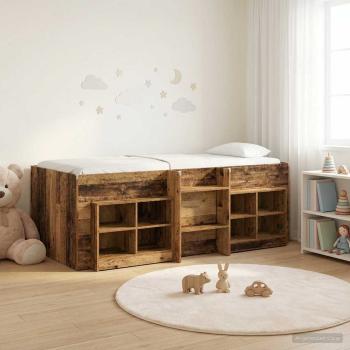 ARDEBO.de - Loft Bettgestell mit Schrank 3 stk. Altholz Holzwerkstoff
