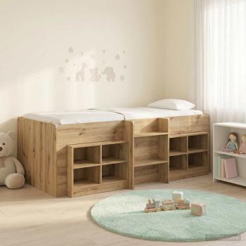 ARDEBO.de - Loft Bettgestell mit Schrank 3 stk. Artisan-Eiche Holzwerkstoff