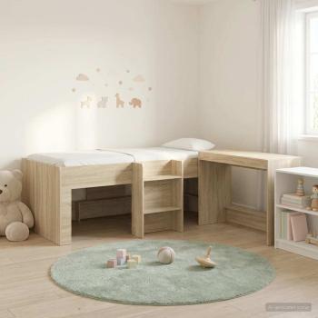 ARDEBO.de - Hochbett mit Schreibtisch für Kinder 2 stk. Sonoma-Eiche