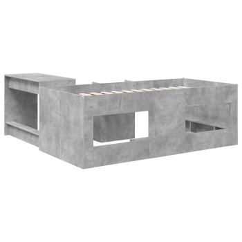 Hochbett mit Schreibtisch für Kinder 2 stk. Betongrau