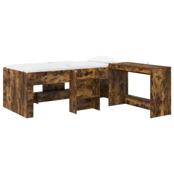 Hochbett mit Schreibtisch für Kinder 2 stk. Räuchereiche