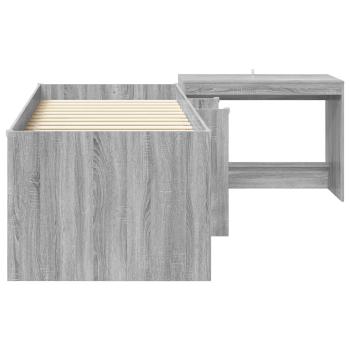 Hochbett mit Schreibtisch für Kinder 2 stk. Sonoma-Grau