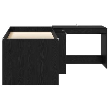 Hochbett mit Schreibtisch für Kinder 2 Stk. Schwarze Eiche