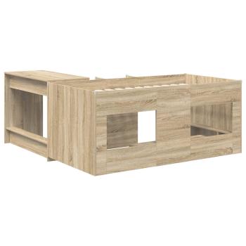 Hochbett mit Schreibtisch für Kinder 2 Stk. Sonoma-Eiche