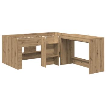 Hochbett mit Schreibtisch für Kinder 2 Stk. Artisan-Eiche