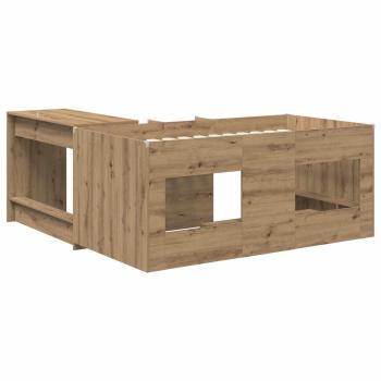 Hochbett mit Schreibtisch für Kinder 2 Stk. Artisan-Eiche