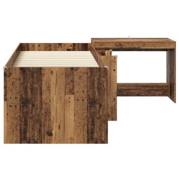 Hochbett mit Schreibtisch für Kinder Altholz 90 x 190 cm