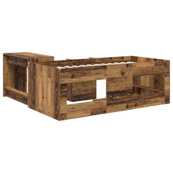 Hochbett mit Schreibtisch für Kinder Altholz 90 x 190 cm