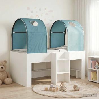 ARDEBO.de - Bett mit Tunnel 3 stk. Weiß und Hellblau Holzwerkstoff