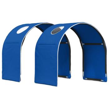 Bett mit Tunnel 3 stk. Weiß und Blau Holzwerkstoff