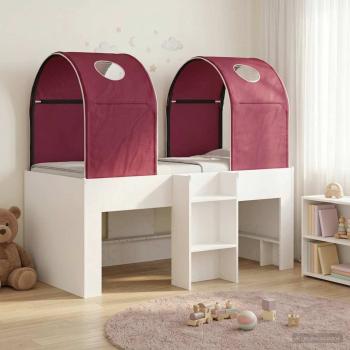 ARDEBO.de - Bett mit Tunnel 4 stk. Weiß und Rot Holzwerkstoff