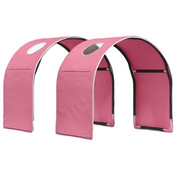 Bett mit Tunnel mit Regal 3 stk. Weiß und Rosa Holzwerkstoff